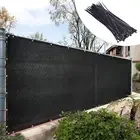 4' x 50' Black Fence Privacy Screen Windscreen Cover Netting Mesh Fabric Clot...