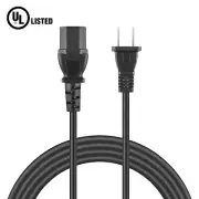 UL 2-Prong Power Cord For Onkyo TX-NR828 Home Theater M-282 Power Amp 6.6ft Lead