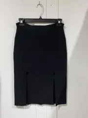 NEW WITH TAGS ALEXANDER WANG Small Black Viscose Knit Pencil Double Split Skirt