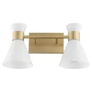 Quorum Beldar 2Lt Vanity, Aged Brass/Gloss Opal/Opal - 5119-2-80
