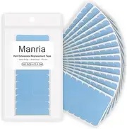 Manria Hair Extension Tape Double Sided Tape in Tape Replacement Pre-Cut 180 PCS #Blue 4x0.8CM/1.57x0.31IN