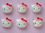 40 Acrylic Glass Kitty Cat Red Bow Flatback Button/DIY Craft Decor/Bead B1-Red