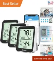 Smart Bluetooth Hygrometer Thermometer 3-Pack for Indoor Environment Control