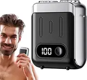 Portable Travel Shaver - Small Portable Electric Shaver, Pocket Size, Waterproof, Wet & Dry, USB Rechargeable, Black, Men's