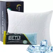 1-PK Shredded Memory Foam Bamboo Cooling Bed Pillow - Loft Adjustable (QUEEN)