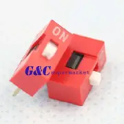 20/50PCS Red 2.54mm Pitch 1-Bit 1 Positions Ways Slide Type DIP Switch J10