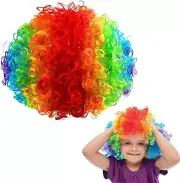 Colorful Clown Costume Wig, Multicolored Afro Clown Wig Costume Accessories for