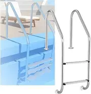 Swimming Pool Ladder,with 2 Step Stainless Steel Stairs,Entry and Exit Easier,for Open Air Bath Weight Capacity 550 Lbs(2-steps1.0mm)
