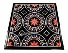 Black Marble Coffee Table Top Gemstone Inlay Work Corner Table with Elegant Look