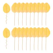 Yellow Artificial Leaves with Stems, 50 Pack Fake Leaves Silk Faux Leaf