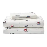 Eddie Bauer - King Sheet Set, Warm Breathable Cotton Flannel Bedding with Dee...
