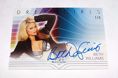 2017 Benchwarmer BETH WILLIAMS Dreamgirls #10 Blue Foil Auto/5 PLAYBOY Playmate
