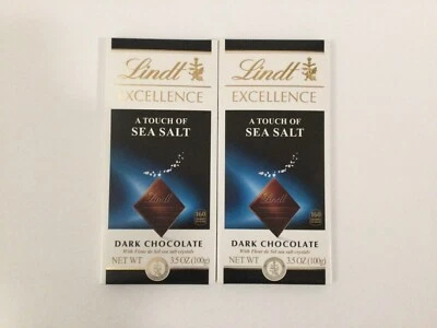 2 OF LINDT EXCELLENCE A TOUCH OF SEA SALT DARK CHOCOLATE 3.5 OZ 5/2025