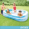 特惠省20!【INTEX】長方型藍色透明游泳池(56483N)(柔軟舒適特寬池壁/雙層充氣設計/安全無毒、耐磨測試)