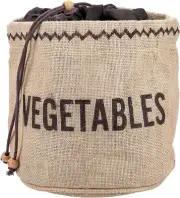 KitchenCraft Natural Elements Vegetable Storage Bag, Hessian, Brown, 20 x 20cm