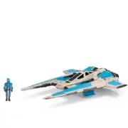 Star Wars Micro Galaxy Squadron Fang Fighter Toy with Mandalorian Figure 5 Inch
