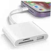 SD Card Reader for iPhone, Memory Card Reader with USB Camera Adapter Plug and