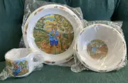 NEW 3pc Set Miracle Melamine Wares #11B01 Children's Plate Cup Bowl Peter Rabbit
