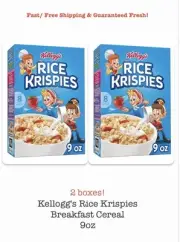 Kellogg's Rice Krispies Cereal, 9oz Carton (2 Boxes)