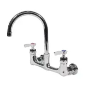 Encore 8 in Heavy Duty Wall Mount Faucet w/ Swivel Gooseneck Spout