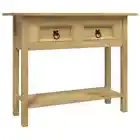 Mexican Pine Wood Console Table Hallway Entry Side Wooden Display Desk Drawers