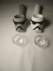 10cm Silicone stormtrooper Smoking Tobacco Pipe W Removable Glass Cone Piece