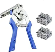 Type M Nail Ring Pliers,Multi-function Cage Clamp Hog Ring Pliers with 1200pcs M Clips for Fence Fastening, Upholstery Installation, Animal Cages