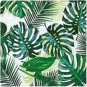 Talking Tables Pack of 50 Tropical Napkins Paper Palm Leaf Serviettes for Kid's Jungle Party, Hawaiian Theme, Luau, Summer, Dinosaur, Decoupage 33cm, Green, 50pack
