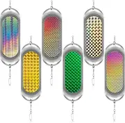 Glooglitter 6 Pcs Kokanee Dodger Fishing Dodgers Flashers for Trolling Lure Tackle Salmon Fish (4.5 Inch,Shiny Color)