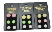 3 Pizzaz Hair Jewelry 6 pairs glow dark each package Halloween Costume New