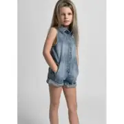 NEW! One Teaspoon Mini Braxton Playsuit Denim Blue Girl's Size 7 8