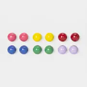 6 Pack Coloured Ball Stud Earrings
