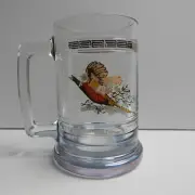 Vintage Pheasant Princess House Colonial Heavy Glass Beer Mug