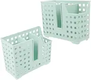 FUNNETOYU Dishwasher Drainer Basket for Chopsticks Utensils 2 Pack Storing Drying Rack Fine Mesh Drainage Wall Mountable for Clean Kitchen