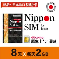 在飛比找蝦皮購物優惠-Nippon SIM 日本原生上網SIM卡*非漫遊 8天吃到