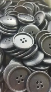 Slate Black Buttons (lg), 4 Hole Sewing/Crafts Buttons 20mm - 24 Pieces (084)