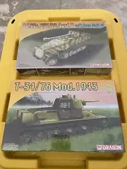 DRAGON TANK 1/35 T-34/76 Mod.1943 #7277, Sd.Kfz. 251/22 Ausf.D w/7.5cm #7351