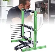 DIY ITX MATX ATX Test Bench, Aluminum Open Air Computer Case, Vertical Motherboard Chassis Kit (Green Black)