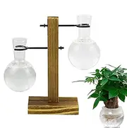 Plant Propagation Jars | Clear Propagating Station with Wooden Stand Test Tube Hydroponic Rack,Flower Rack Hydroponic Container Vase Jars for Women, Mom, Home