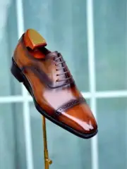 Hand Crafted Formal Leather Cap-toe Shoes for Men Customized Party & Wedding