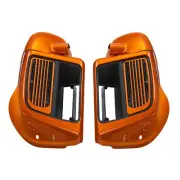 Lower Vented Leg Fairing Fit For Harley Touring 14+ Scorched Orange/Black Denim