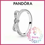 DORA SHOP❤ PANDORA潘朵拉 蝴蝶結銀戒指 簡約 情侶 祝福 輕奢 情人節 氣質190906CZ