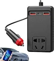 Car Inverter Power Outlet - 220V Vehicle Inverter,Temperature Control Battery Adapter Plug Portable Charger for RV Truck Laptop Travel Vehicle