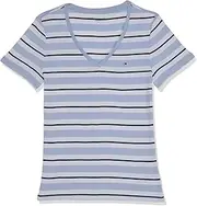 [Tommy Hilfiger] Women's W S/S VNK Fave CORE Plus- Stripe T-Shirts