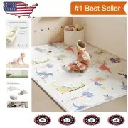 Reversible Waterproof Baby Play Mat 50"x78" - Soft Foam for Safe Crawling