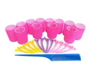 Hair Rollers Set 12 Count Curlers Rollers with 12 Duckbill Sectioning Clips 1 Co