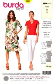 Burda Sewing Pattern 6443 Style Wrap Dress Size US 8-20 EUR 17-23