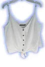 Abercrombie & Fitch Crop Cami Tank Top Tie Front Button Down Strappy Shirts Cute