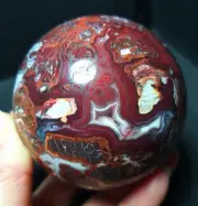 TOP 517G Natural Polished Mexico Banded Agate Crystal Sphere Ball Healing WD739