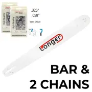 20'' Inch BAR AND 2 x CHAINS for Baumr-Ag SX62 62CC CHAINSAW .325 058 76DL